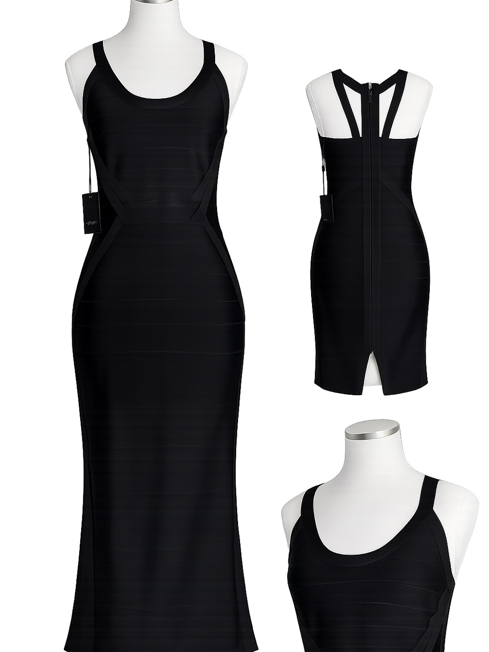 Herve Leger Black Maxi Bandage Dress